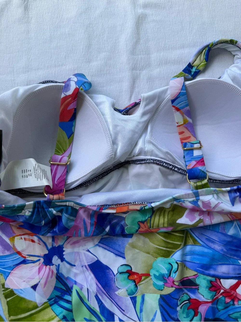 NEW Size 16W Maxine of Hollywood Floral side Ruching One-Piece Swimsuit